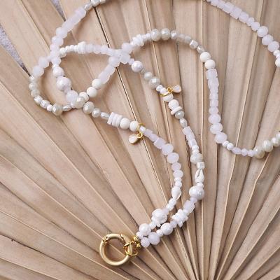 WhiteSands 88 GoldShiny, lange Edelstein Wechselkette